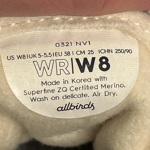 Allbirds Wool Runners Cream with White Soles Women's Running Shoes Sz 8 - Picture 8 of 8